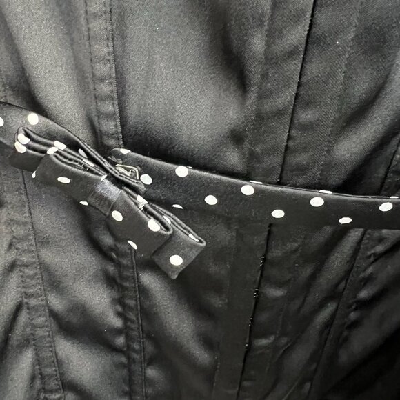 Y2K Charlotte Russe Black Polka Dot Corset Top L - Picture 2 of 8